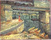 Vincent Van Gogh Bridges across the Seine at Asnieres France oil painting artist